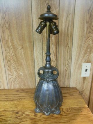 Antique Pittsburgh Owl Lamp Base For Reverse Painted Lamp - Signed