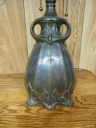 ANTIQUE PITTSBURGH OWL LAMP BASE FOR REVERSE PAINTED LAMP - SIGNED 2