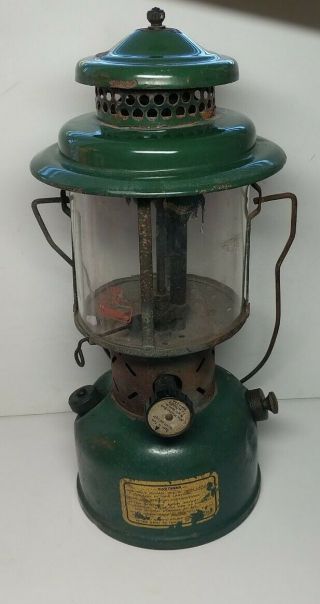 Vintage Coleman 220c Lantern.  1946.  Parts.  Pyrex Globe.