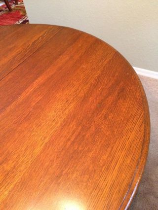 Antique Quartersawn Oak Furniture Dining Room Table 54” Round 3