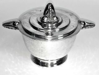 Sugar Bowl.  Sterling Silver.  Punched.  Marks Silversmith Sunyer.  Spain.  Circa 1920