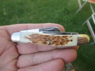 Case Xx Usa Model 6318 Ss Amber Bone Pocket Folding Knife - Excellent/