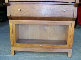 Antique Oak Barrister Bookcase Secretary Desk Quarter Sawn 3