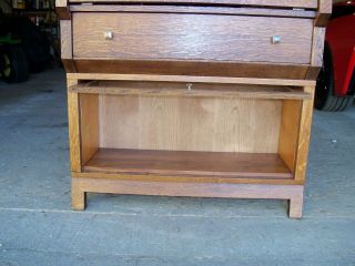 Antique Oak Barrister Bookcase Secretary Desk Quarter Sawn 5