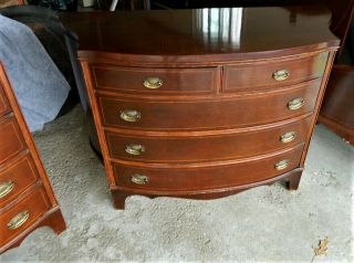 Antique Mahogany Bedroom Set High Chest,  Dresser w/ Mirror,  nightstand &Full size 6