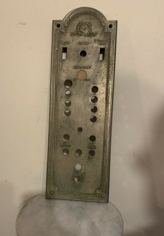 Antique Vintage Otis Elevator Heavy Brass Control Panel 25” X 8” 12 Lbs Usa