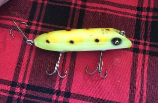 South Bend Bass Oreno Vintage Wooden Fishing Lure Frog Spot Good Color