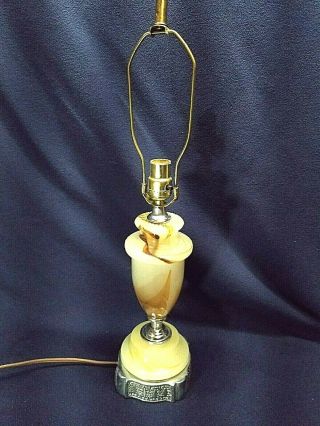 Antique Vintage Houze Akro Agate Glass Art Deco Table Lamp