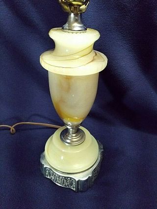 ANTIQUE Vintage Houze AKRO AGATE GLASS ART DECO TABLE LAMP 3