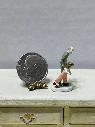 Vintage Olszewski ' 84 Bronze Grandpa Children Series Dollhouse Miniature 1:12 2