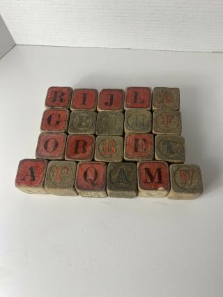 21 Antique Vintage Children’s Wooden Blocks - 1 3/4”