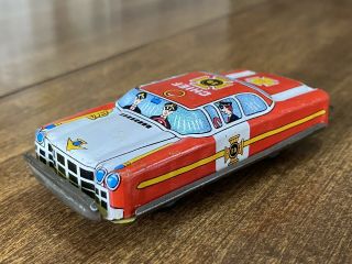 Vintage Japan 1950s 60’s Nakamura Tin Fire Chief Fd Toy Car Antique Vtg Tinplate