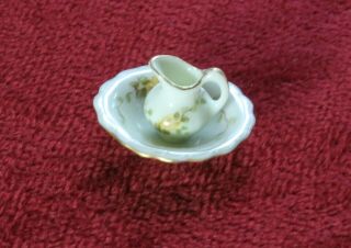 Nancy Duden Porcelain Wash Set Pitcher & Bowl Artisan Dollhouse Miniature
