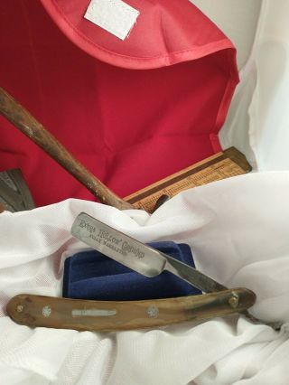 Very Old Vintage Antique Imperial Straight Razor Very Old Horn Handle Etched