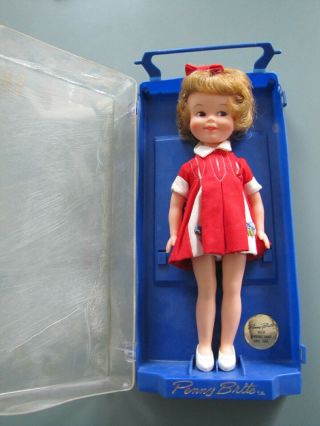 Vintage Penny Brite Doll - 1963 Deluxe Reading Corp In Case W/,  Dress