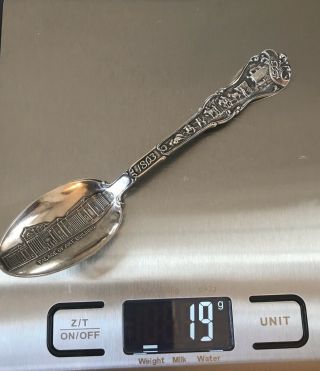 1904 Sterling Silver Spoon Louisiana Purchase Expo Wagon Train St Louis 5.  5” 2