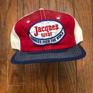 Vintage Jacques Seed Farm Trucker Hat Snapback Hat Baseball Cap Patch Usa Made