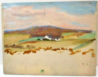 Louise Lemp Pabst Wi Artist 1950s Oil Study Of Farm Scene Near Slinger On Board