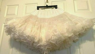 Sparkling White Petticoat Crinoline Very Full Med/large 23 " Length