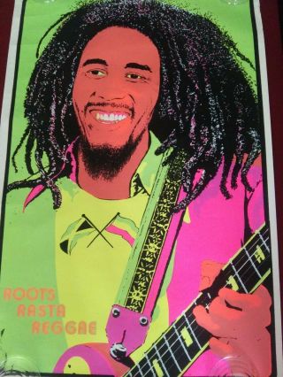 Vintage Reggae 1981 Bob Marley 35 " X 23 Blacklight Poster 956 Funky Enterprises