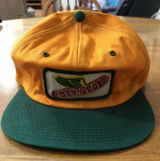 Vintage Dekalb Seeds Trucker Hat Patch Snapback Orange & Green K - Brand
