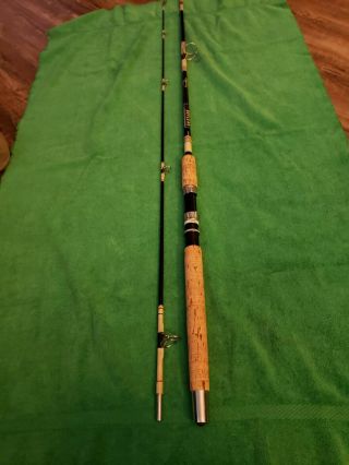 1 - Bradlow Quick Reflexe Cf68 Vtg 7ft Spinning Fishing Rod 2pc Usa Collectible