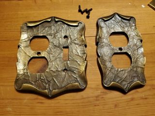 2 Vintage Cast Sa Amerock Light Switch And Wall Outlet Cover Plates Rare