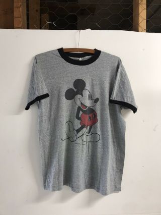 Vtg 70s Mickey Mouse Disney Tropix Togs Ringer T - Shirt Xl Single Stitch Usa