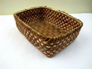 Fabulous Antique Northwest Makah Indian Colorful & Classic Basket