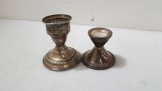Two Weighted Sterling Candle Holders 198gr