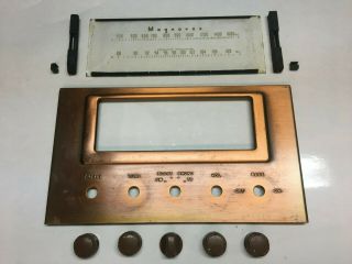 Antique Magnavox Radio Dial Glass,  Face Plate,  And Complete Set Of Knobs