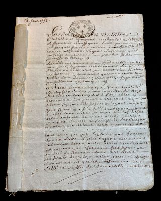Antique Manuscript 1752 10 Pages