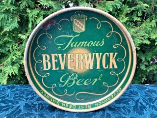 Antique Beverwyck Beer Tin Serving Tray Beverwyck Breweries Inc.  Albany,  Ny
