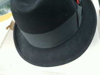 Royal Stetson Men ' s Fedora Hat Vintage Black Size 7 3/8 With Feather 3