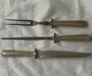 J.  S.  Co.  Sterling Silver Handle 3 Piece Carving Set