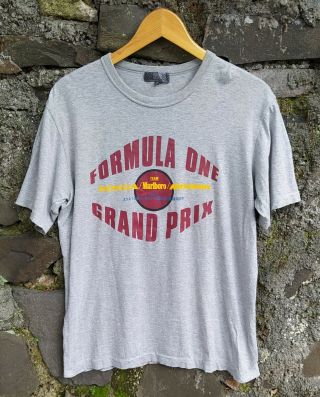 Vintage 90s F1 Honda Grand Prix T - Shirt Size Large,  Ayrton Senna,  Marlboro