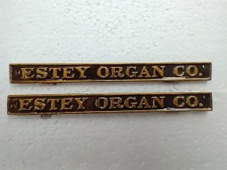 Antique Unique Solid Cast Iron Estey Organ Co.  Foot Pedal Heel Plates Restored