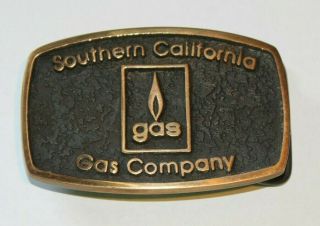 Vintage Southern California Gas Company Brass Buckle