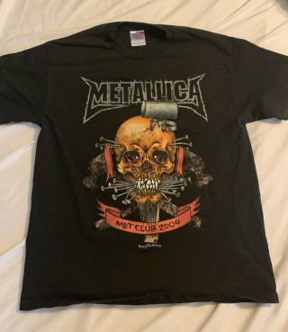 Vintage Metallica 2004 Met Club Black T Shirt Men 