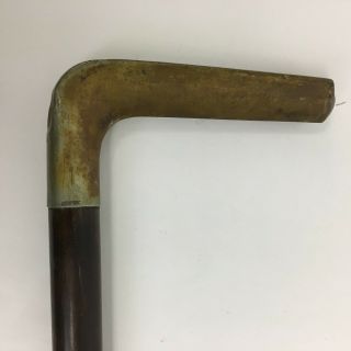 Antique 19th Century German Silver Handle Wood Cane Walking Stick