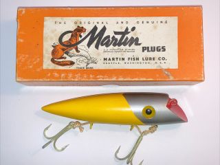 Vintage Martin Wood Salmon Plug Fishing Lure - 2