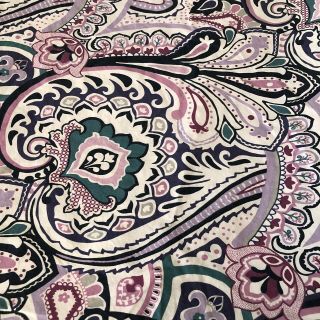 Pottery Barn Pb Teen Vintage Paisley Full/queen Bed Duvet Cover White Lilac Teal