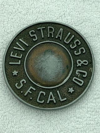 Levi Strauss Sf Cal & Co San Francisco Ca Rivet Belt Buckle 1970s Hard To Find