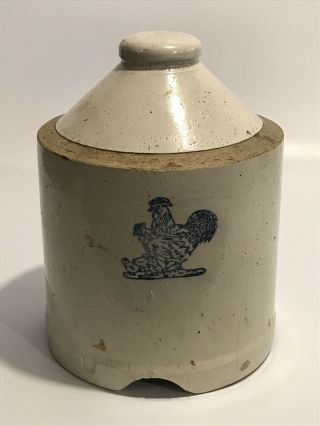 Antique Vintage Stoneware Chicken Waterer Feeder No Plate Crock Top Pottery Bird