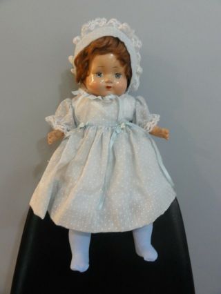 17 " Antique Composition Head Cloth Body Doll Vintage Dress Bonnet Clothes
