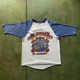 Vintage 80s Alabama In Concert - U.  S.  Tour - Baseball T - Shirt - No Tag - 1599