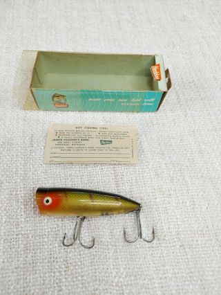VINTAGE HEDDON CHUGGER SPOOK LURE WITH BOX 9540L AND INSERT 2
