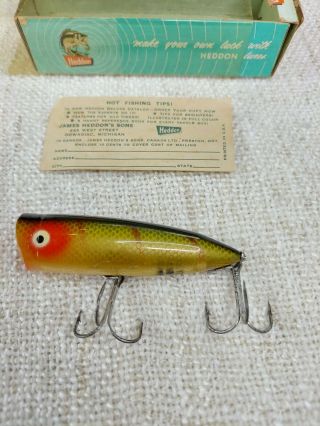 VINTAGE HEDDON CHUGGER SPOOK LURE WITH BOX 9540L AND INSERT 3