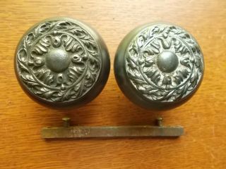 Two Antique Fancy Victorian Iron Doorknobs " Chatham " 1905 By Russell Erwin