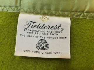 FIELDCREST Vintage 100 Pure Virgin Wool Blanket with Satin Trim 66 x 82 2